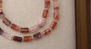 SİLİNDİR KÖŞELİ KESİM ATEŞ,HEMATOİD KUVARS 8X11 MM DOĞAL TAŞ DİZİ- YÜKSEK KALİTELİ DOĞAL TAŞ