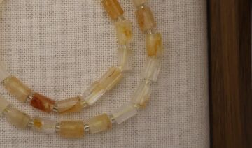 SİLİNDİR KÖŞELİ KESİM SARI KUVARS 8X11 MM DOĞAL TAŞ DİZİ- YÜKSEK KALİTELİ DOĞAL TAŞ