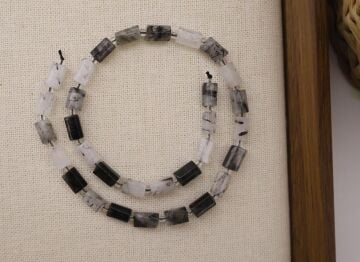 SİLİNDİR KÖŞELİ KESİM RUTİL KUVARS 8X11 MM DOĞAL TAŞ DİZİ- YÜKSEK KALİTELİ DOĞAL TAŞ