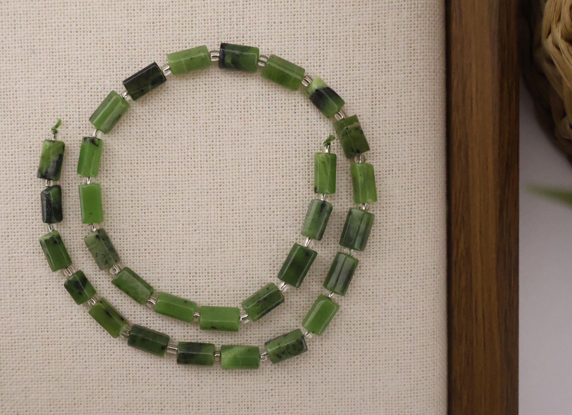 SİLİNDİR KÖŞELİ KESİM KANADA YEŞİM 8X11 MM DOĞAL TAŞ DİZİ- YÜKSEK KALİTELİ DOĞAL TAŞ