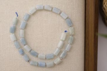 SİLİNDİR KÖŞELİ KESİM AKUAMARİN 8X11 MM DOĞAL TAŞ DİZİ- YÜKSEK KALİTELİ DOĞAL TAŞ