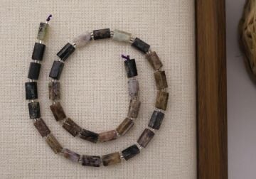 SİLİNDİR KÖŞELİ KESİM RODONİT 8X11 MM DOĞAL TAŞ DİZİ- YÜKSEK KALİTELİ DOĞAL TAŞ