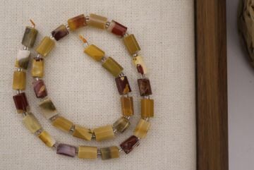 SİLİNDİR KÖŞELİ KESİM MOKAİT JASPER 8X11 MM DOĞAL TAŞ DİZİ- YÜKSEK KALİTELİ DOĞAL TAŞ