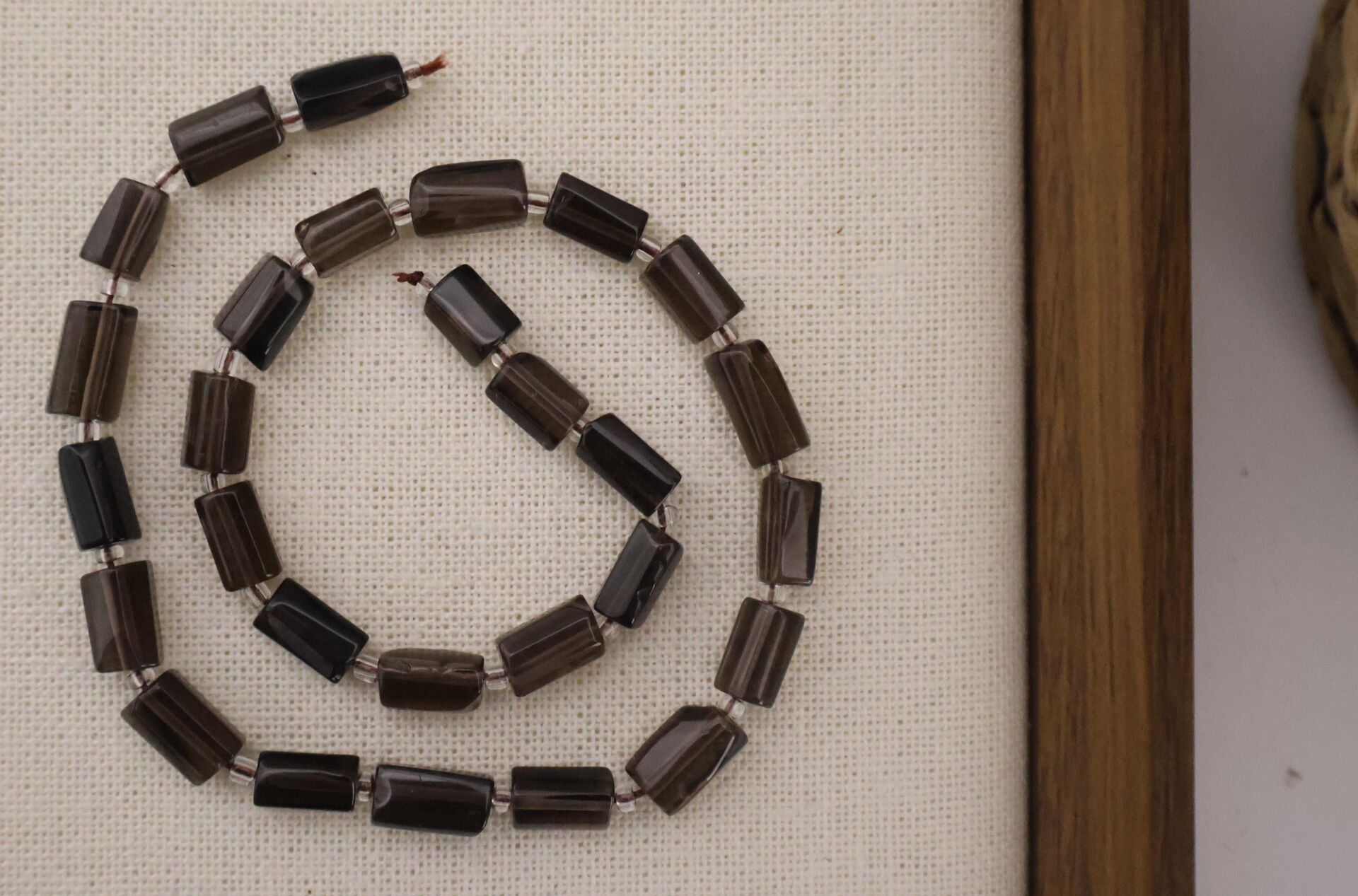 SİLİNDİR KÖŞELİ KESİM DUMANLI KUVARS 8X11 MM DOĞAL TAŞ DİZİ- YÜKSEK KALİTELİ DOĞAL TAŞ