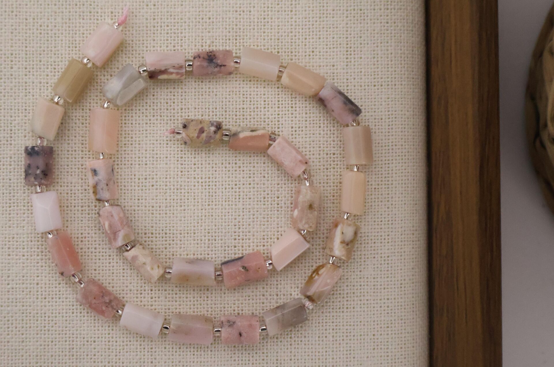 SİLİNDİR KÖŞELİ KESİM PEMBE OPAL 8X11 MM DOĞAL TAŞ DİZİ- YÜKSEK KALİTELİ DOĞAL TAŞ